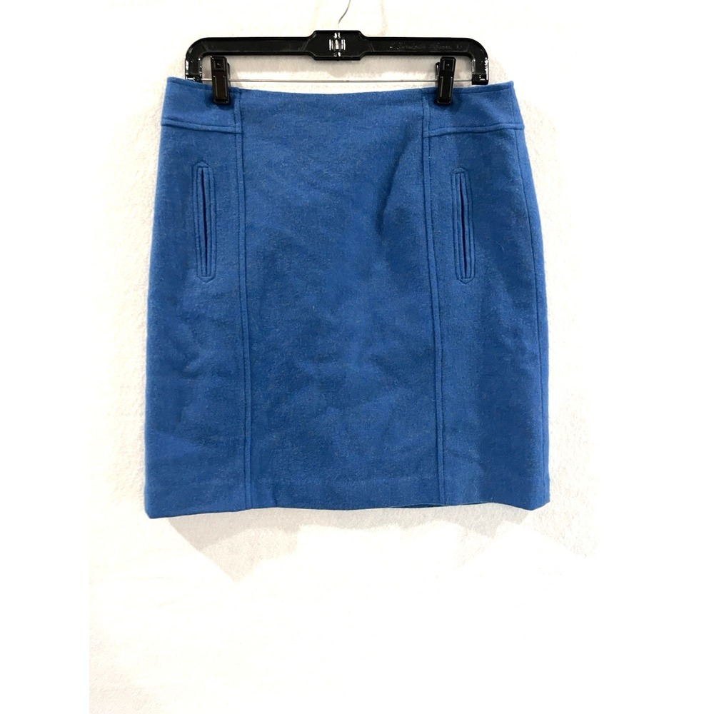 Talbot Retro Blue Wool Blend Preppy Mini Pencil Skirt 8 Light Academia